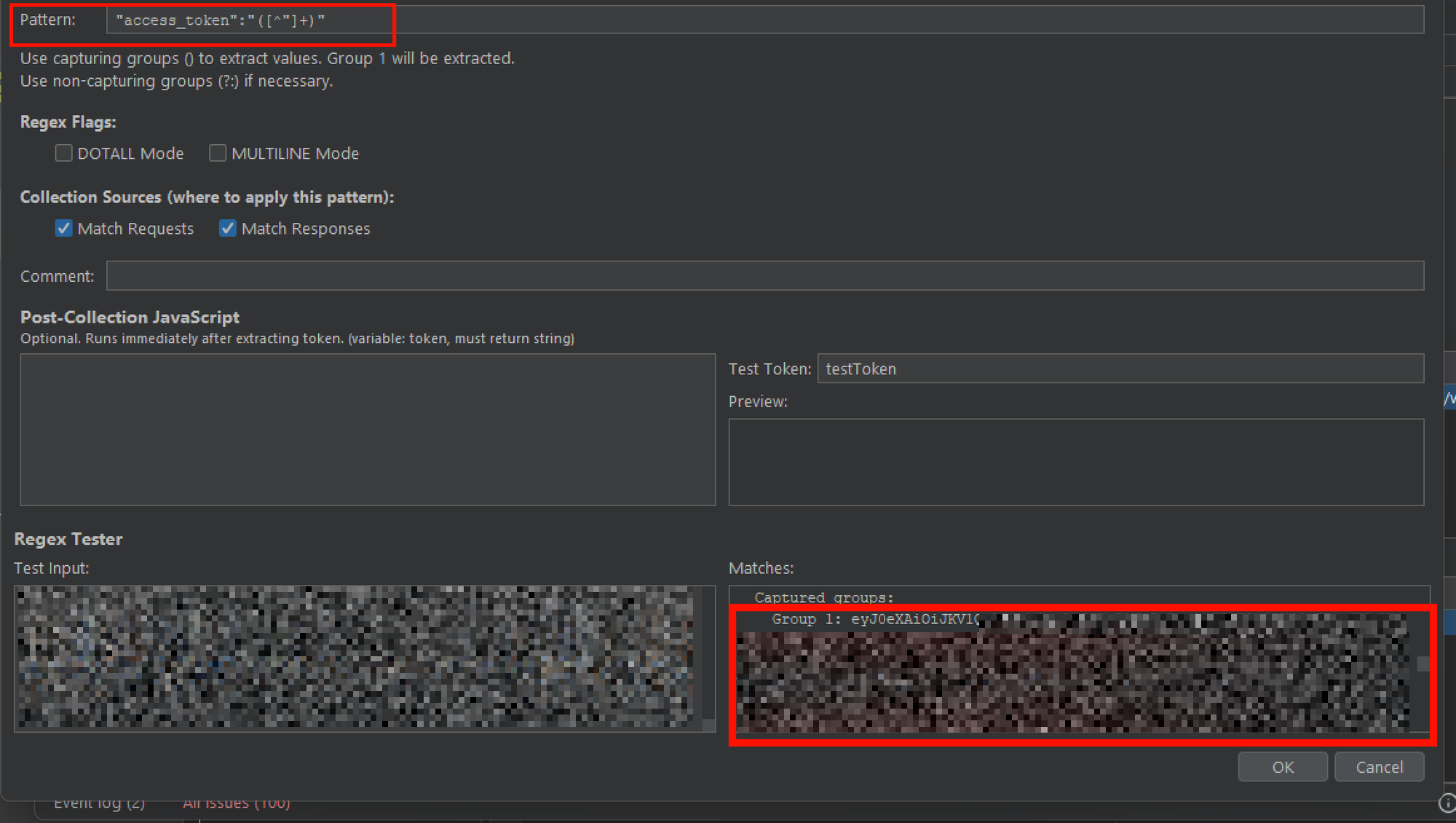 Regex for token extraction