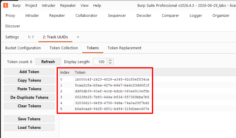 Collecting UUIDs while browsing the application