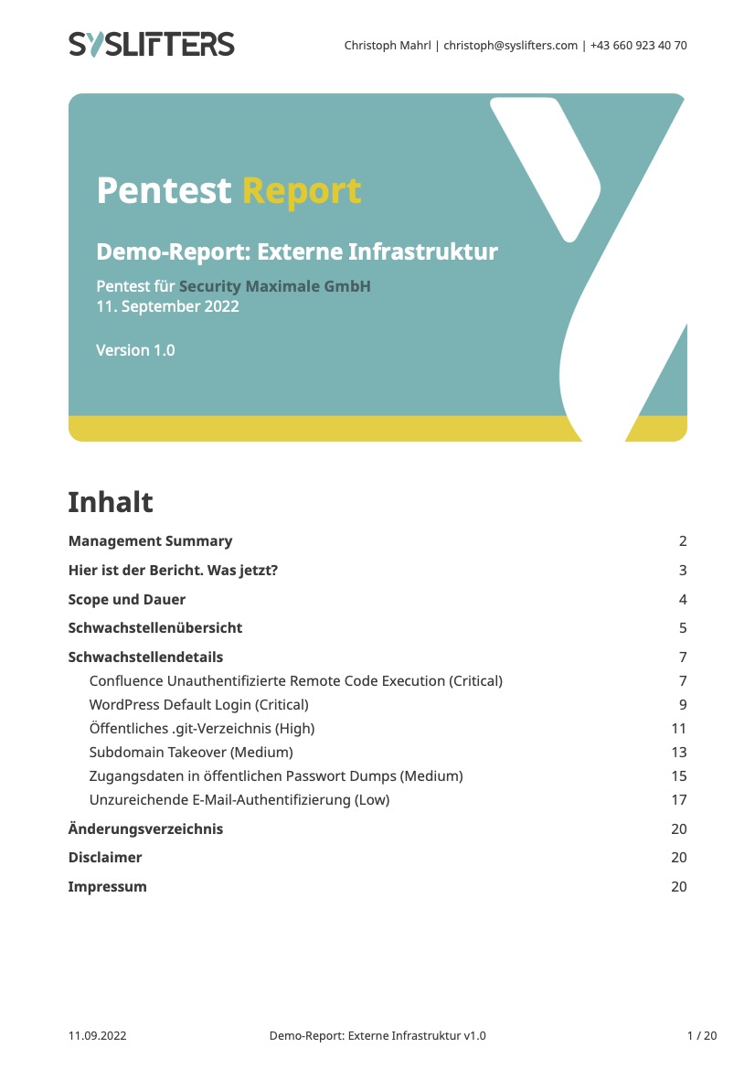 Demo-Report Extern Preview