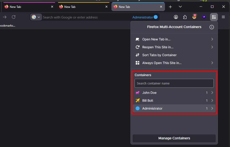 Firefox Multi-Account Containers in practice