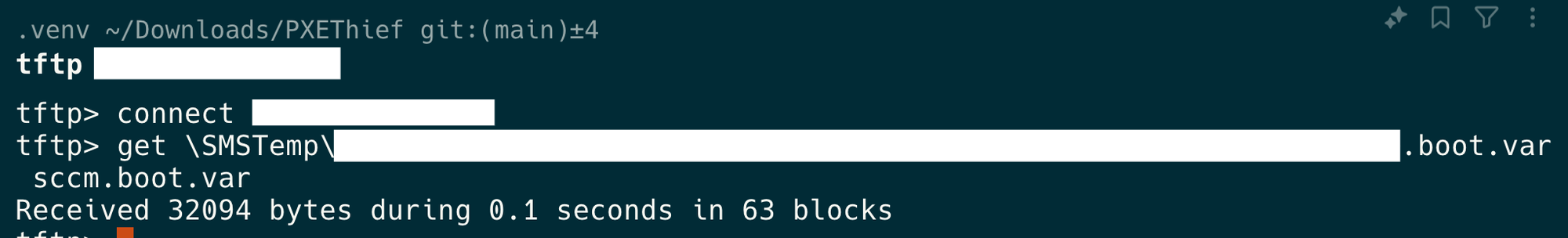 Download boot.var via TFTP
